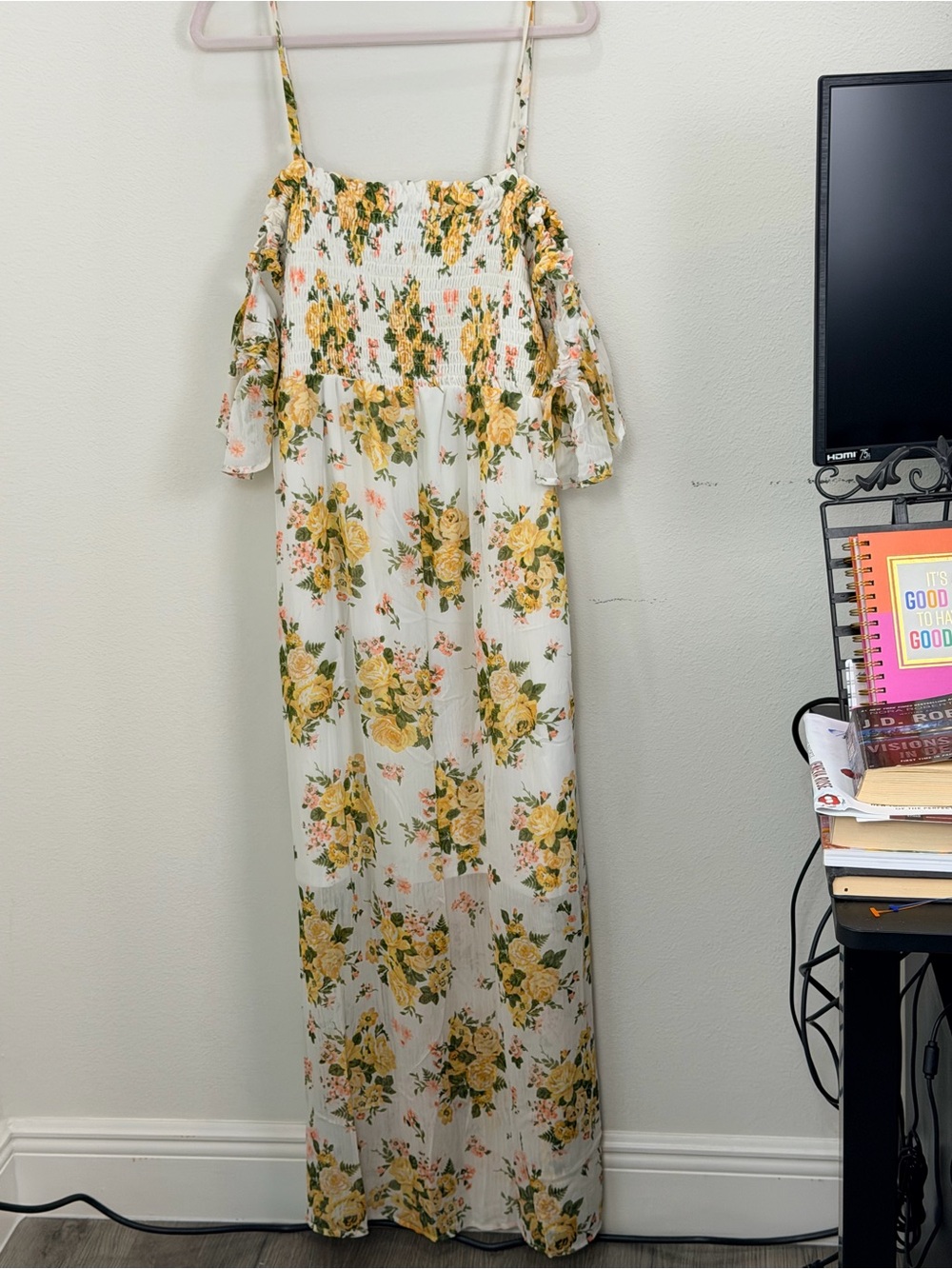 Disney Princess Yellow Floral Cottagecore Maxi Dress